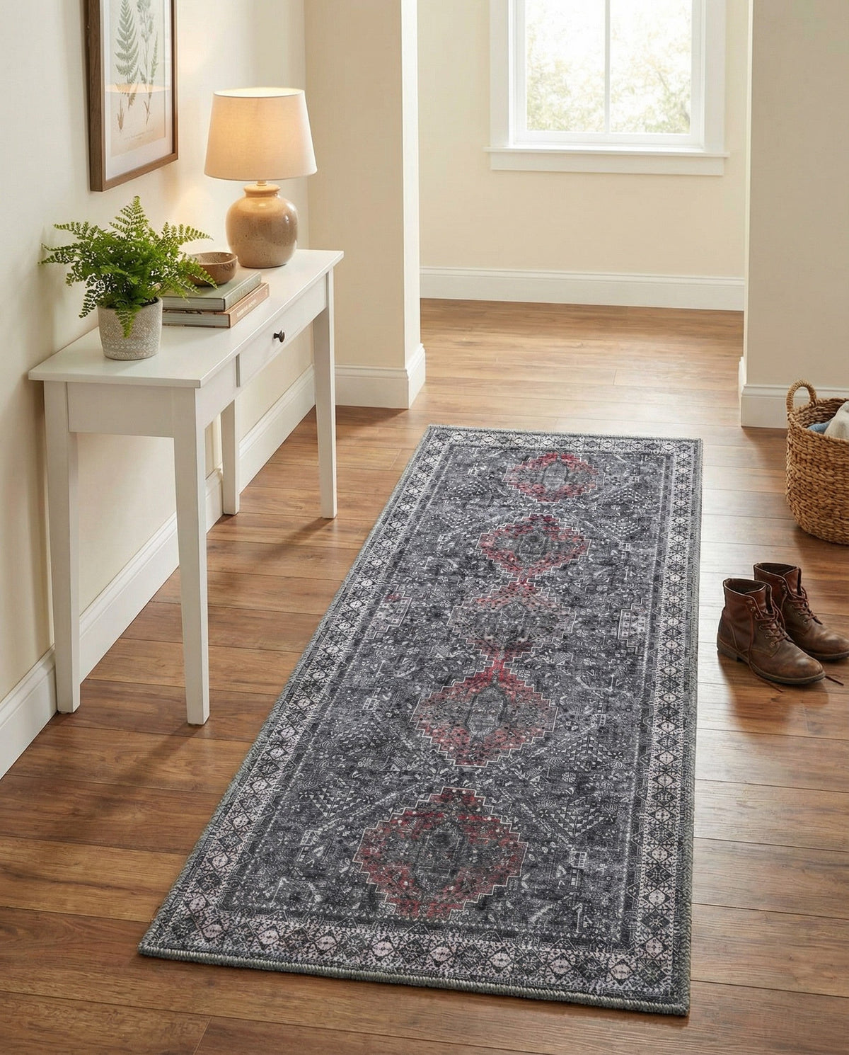Heritage Elegance Collection Area Rug -  Uffizi Runner Gray  lifestyle 129