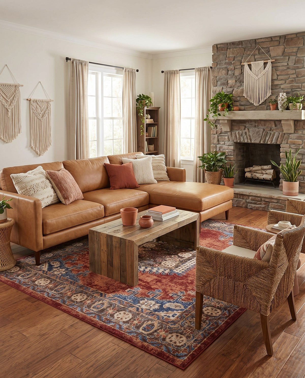 Eden Oasis Collection Area Rug -  Refuge (Terracotta) Square Terracotta  lifestyle 76