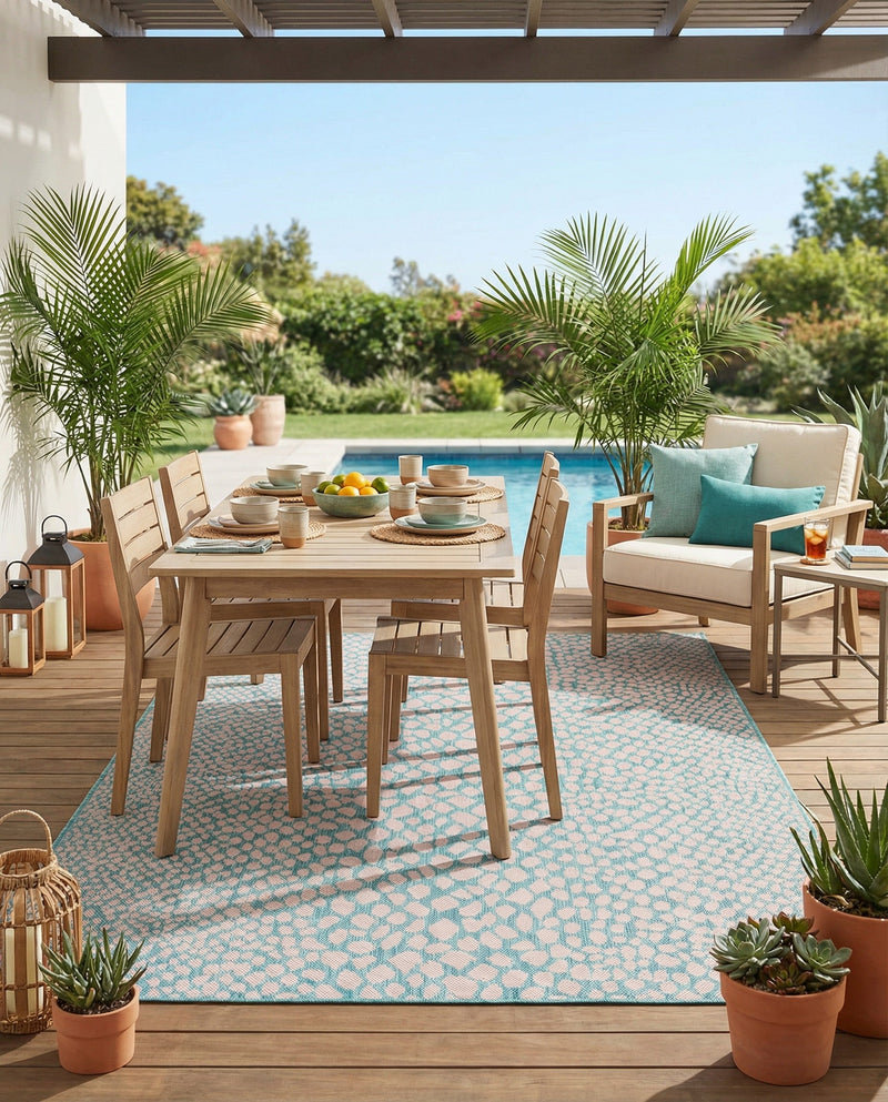 Urban Oasis Rugs Collection Area Rug -  Terrace (Pink and Aqua) Rectangle Pink and Aqua  lifestyle 10