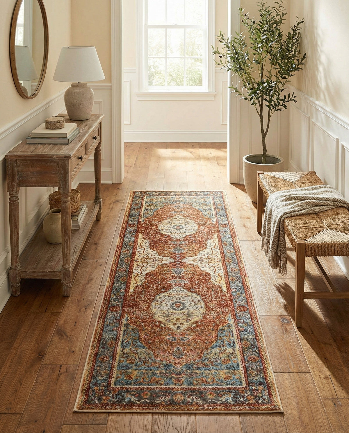 Caribbean Breeze Collection Area Rug -  Vieques Runner Rust Red  lifestyle 184