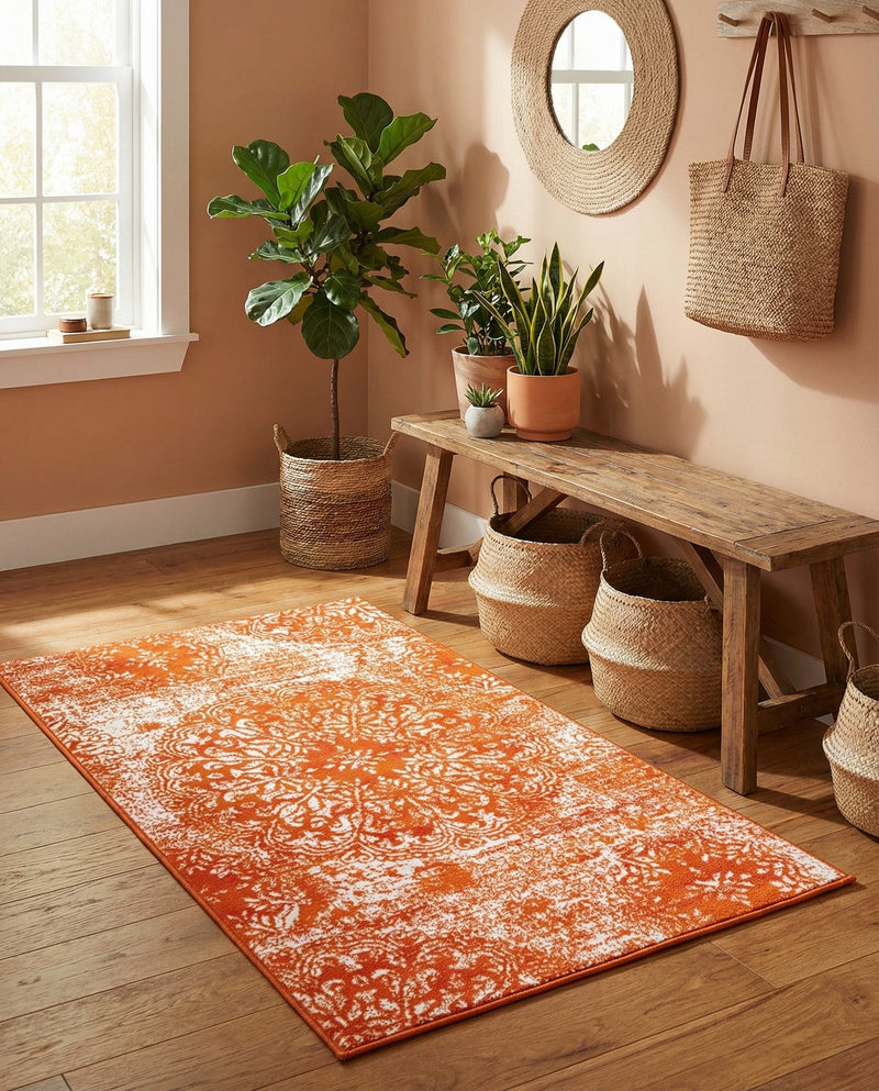 Riviera Elegance Collection Area Rug -  Monaco (Orange) Rectangle Orange  lifestyle 16