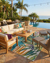 Seaside Blooms Collection Area Rug -  Arcadia Rectangle Multi  lifestyle 48