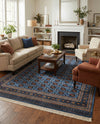 Samarkand Elegance Collection Area Rug -  Margilan (Blue) Rectangle Blue  lifestyle 20