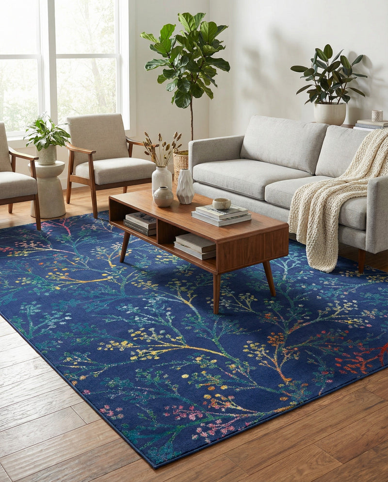 Meadow Breeze Collection Area Rug -  Sunbeam Rectangle Blue  lifestyle 42