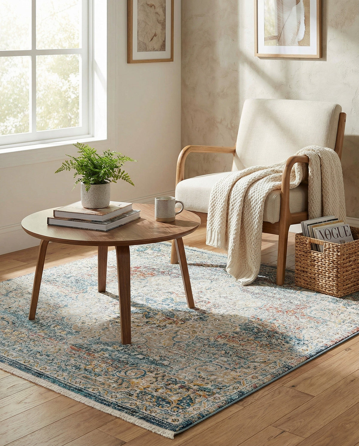 Coastal Haven Collection Area Rug - Seabreeze (Multi) Square Multi  lifestyle 93