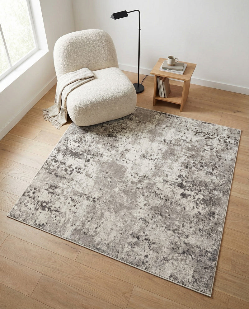 Luminara Sands Collection Area Rug - Elysium (Stone Gray) Square Stone Gray  lifestyle 44
