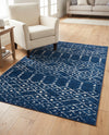 Marrakesh Lattice Collection Area Rug - Casablanca (Navy Blue) Rectangle Navy Blue  lifestyle 18