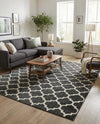 Lattice Gardens Collection Area Rug -  Bloomfield (Black) Square Black  lifestyle 71