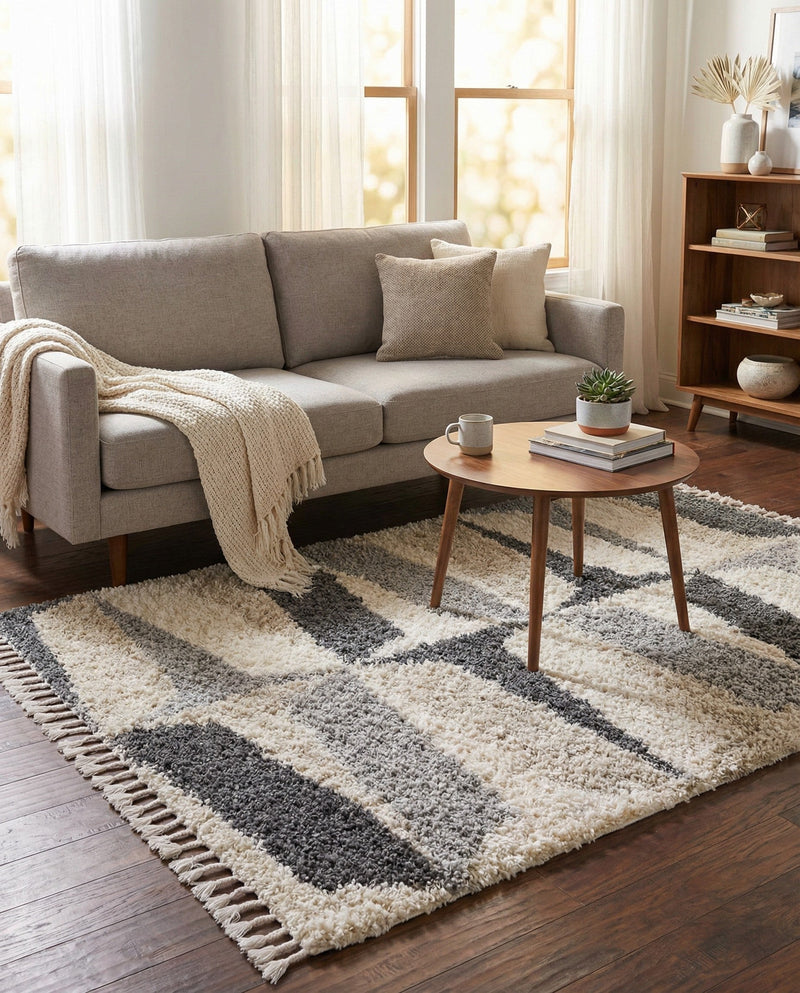 Cozy Cove Shag Collection Area Rug -  Tidewater Rectangle Gray  lifestyle 19