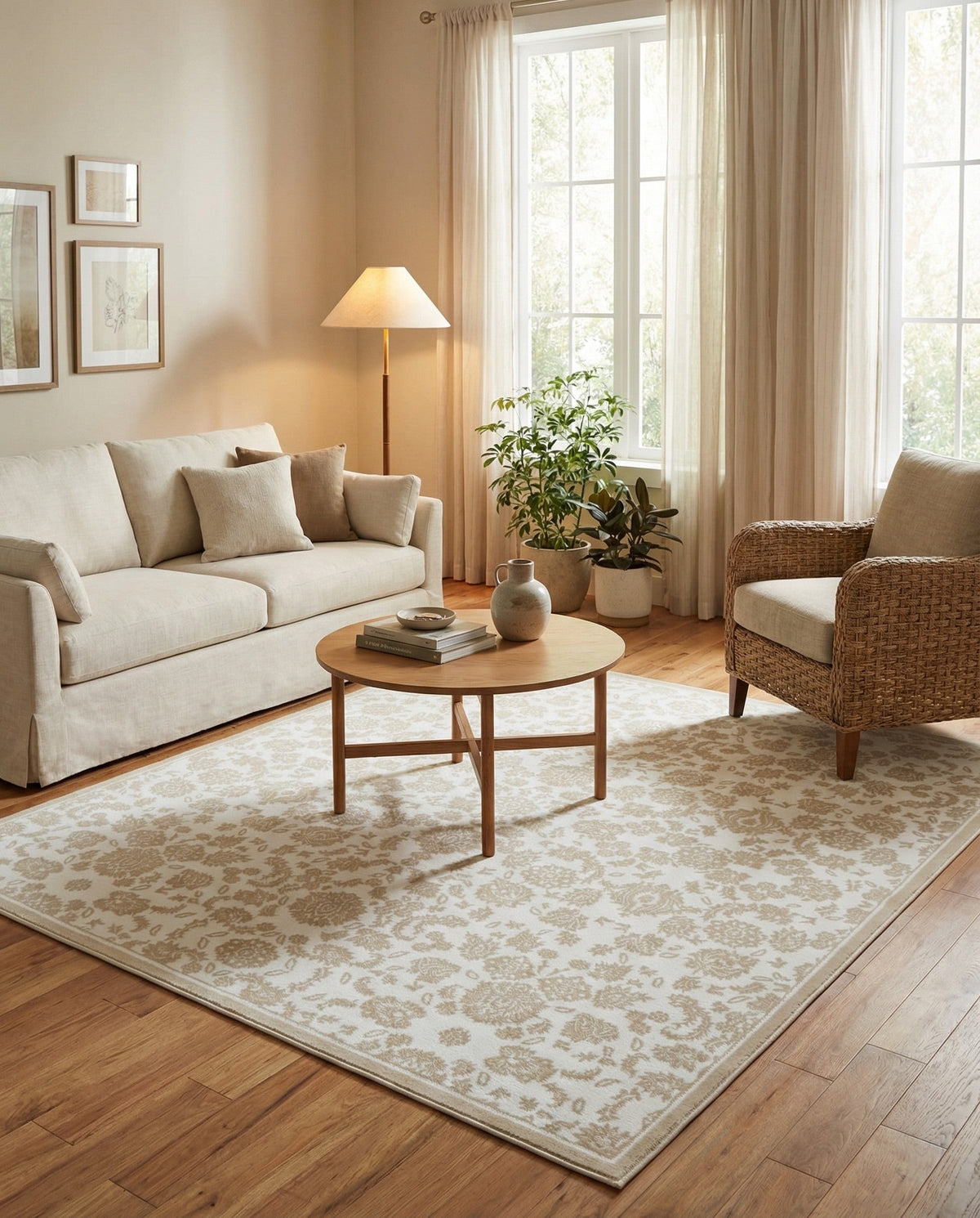 Andes Summit Collection Area Rug -  Chimborazo Square White Brown  lifestyle 145