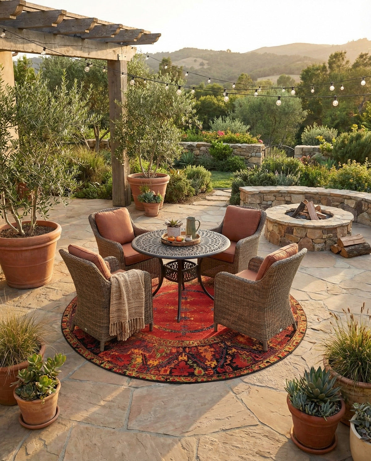 Safari Escape Rugs Collection Area Rug - Serengeti Round Multi  lifestyle 146