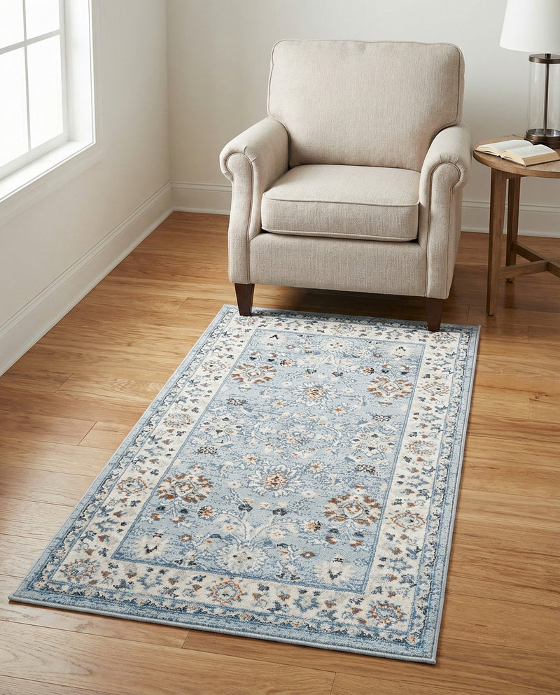 Savannah Elegance Collection Area Rug - Augusta (Aqua Blue) Rectangle Aqua Blue  lifestyle 22