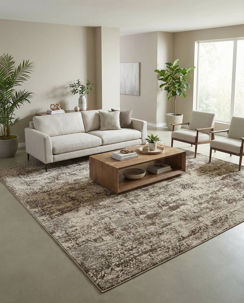 Gobi Sands Collection Area Rug -  Badain Square Cream  lifestyle 56
