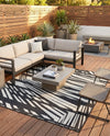 Urban Terrace Collection Area Rug -  Queens Square Black and White  lifestyle 31
