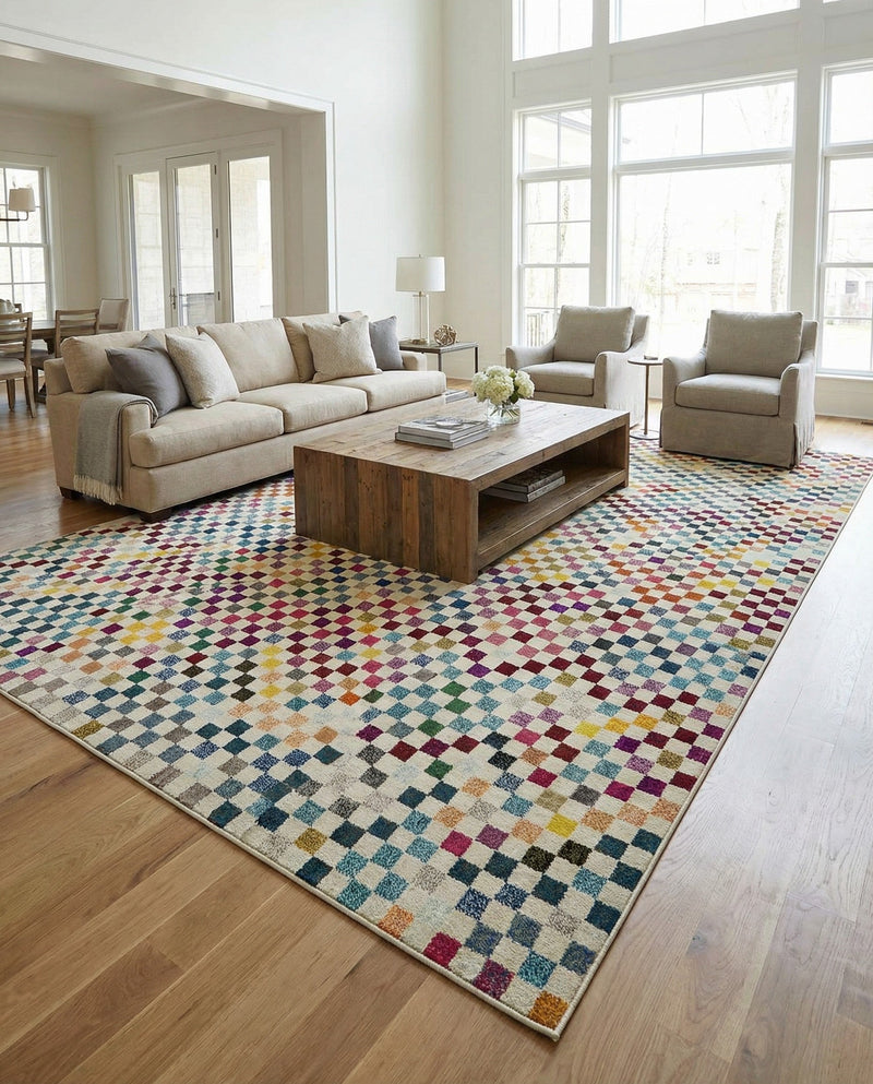 Chromatic Oasis Collection Area Rug -  Flora Rectangle Multi  lifestyle 19