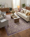 Rustic Charm Revival Collection Area Rug - Farmstead Rectangle Purple  lifestyle 60