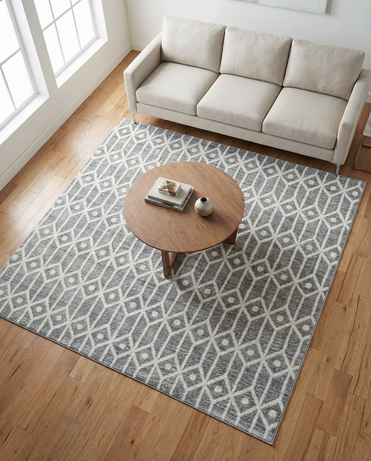 Garden Maze Retreat Collection Area Rug -  Mazeview Square Gray  lifestyle 132