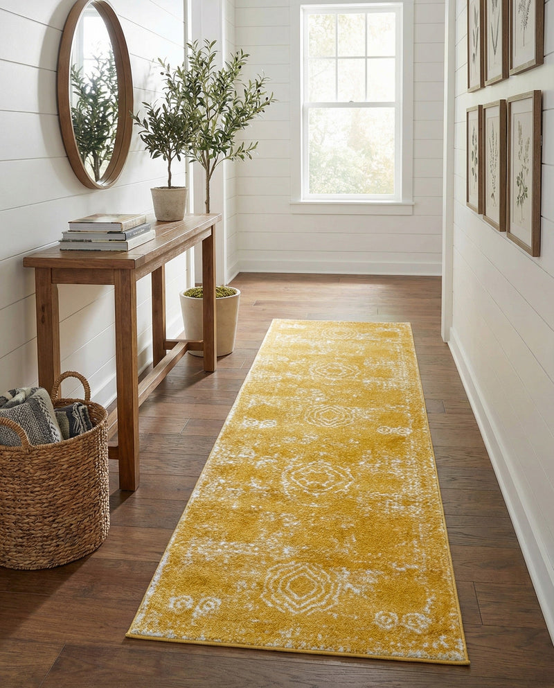 Dover Terrace Collection Area Rug -  Lagoon (Yellow) Runner Yellow  lifestyle 61