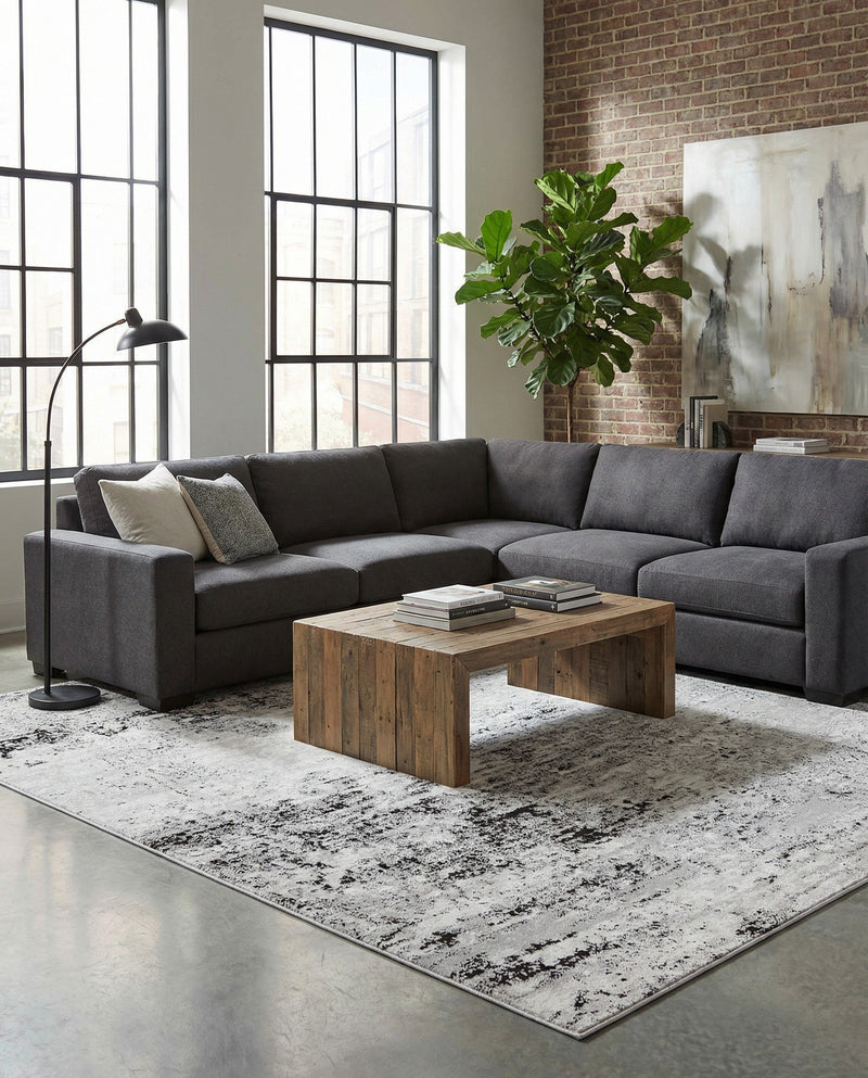 Dresden Elegance Collection Area Rug -  Pirna Rectangle Gray  lifestyle 15
