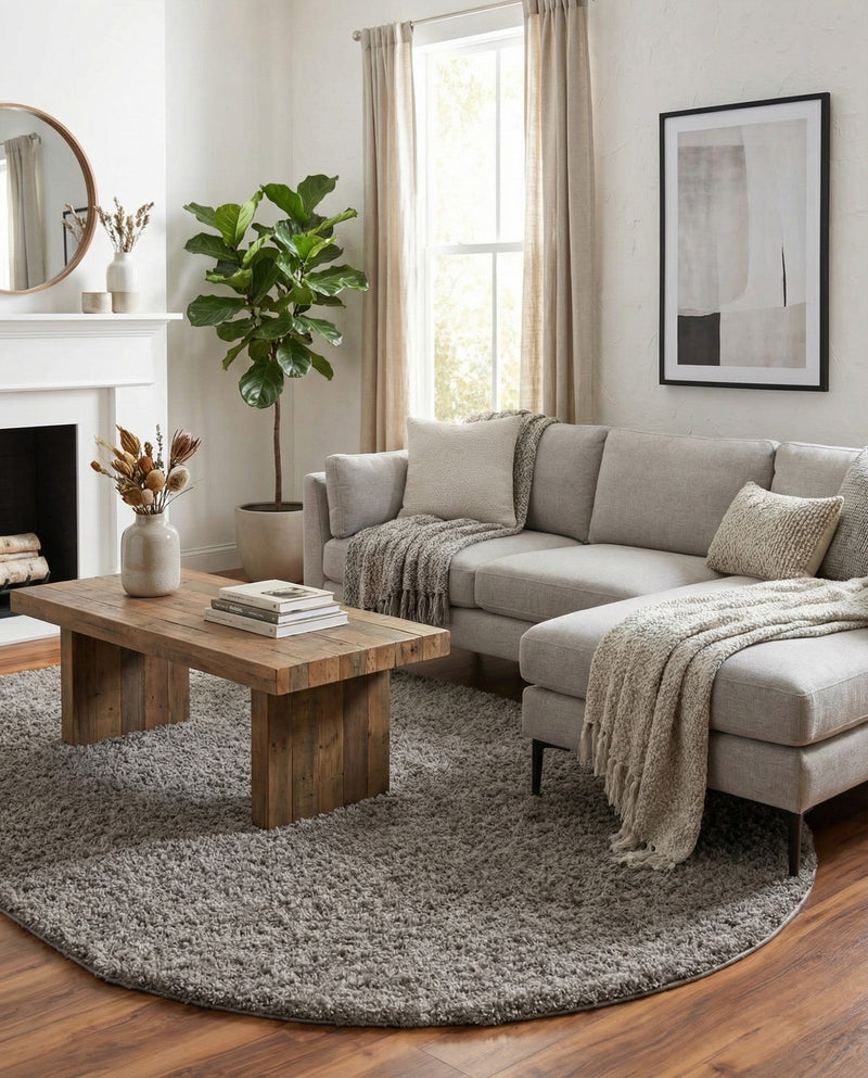 Plush Oasis Collection Area Rug - Serenity (Cloud Gray) Oval Cloud Gray  lifestyle 81