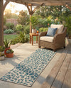Savannah Escape Collection Area Rug -  Amazon (Teal) Runner Teal  lifestyle 36