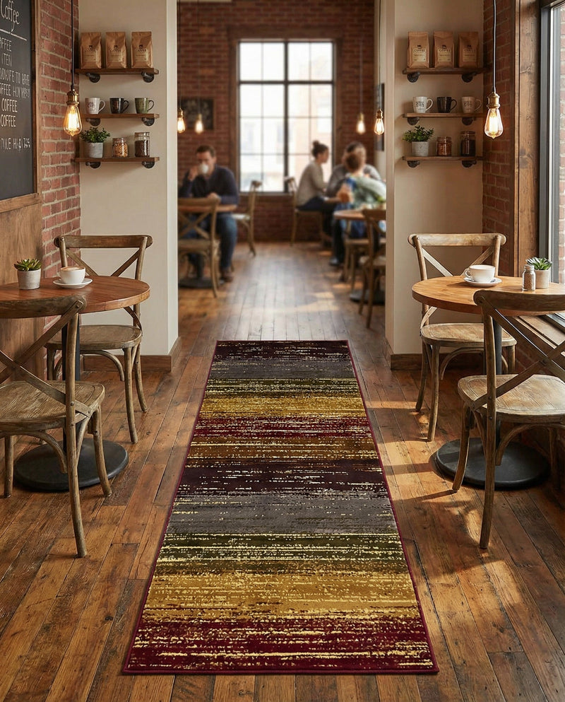 Bistro Lounge Collection Area Rug -  Cortado Runner Beige  lifestyle 34