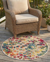 Outdoor Marrakesh Collection Area Rug -  Oujda Round Multi  lifestyle 77