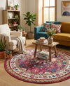 Chateau Elegance Collection Area Rug - Versailles Round Multi  lifestyle 52