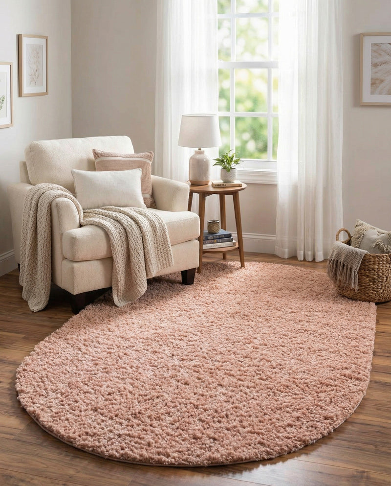 Alpine Plush Collection Area Rug -  Cortina (Dusty Rose) Oval Dusty Rose  lifestyle 26