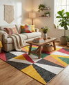 Thar Cotton Collection Area Rug -  Kannur Square Multi  lifestyle 34