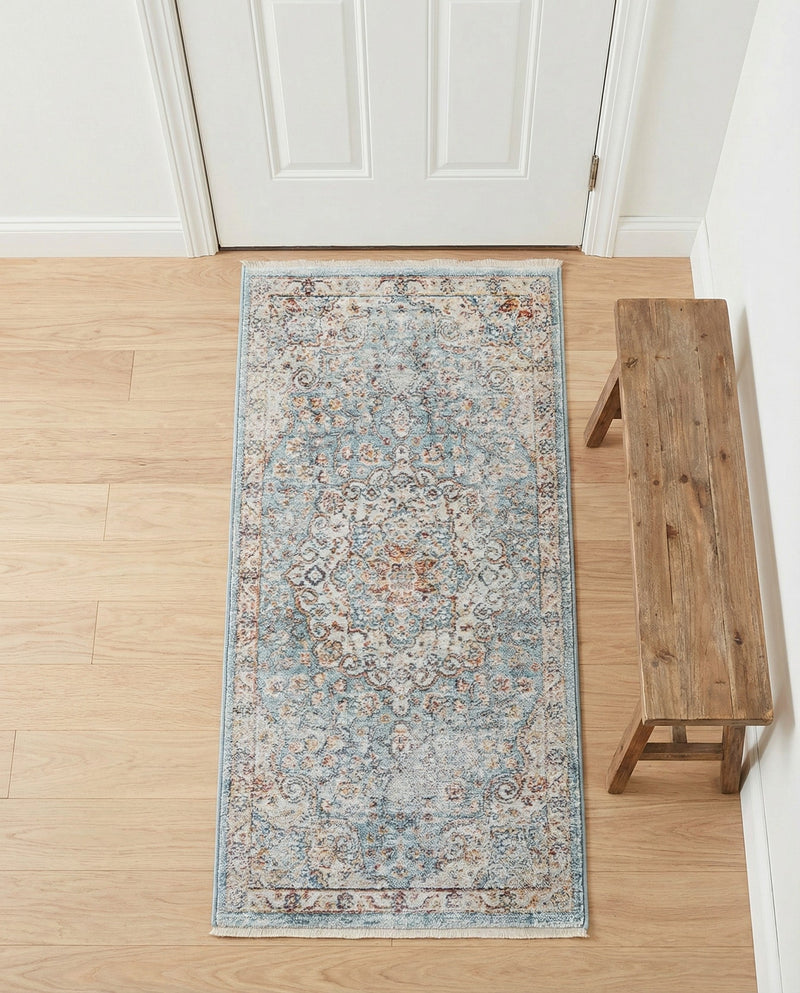 Coastal Haven Collection Area Rug - Seabreeze (Blue) Runner Blue  lifestyle 29