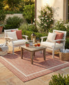 Terrace Fringe Collection Area Rug - Veranda (Rust Red) Square Rust Red  lifestyle 43