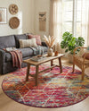 Trellis Mosaic Collection Area Rug - Arborville (Multi) Round Multi  lifestyle 96