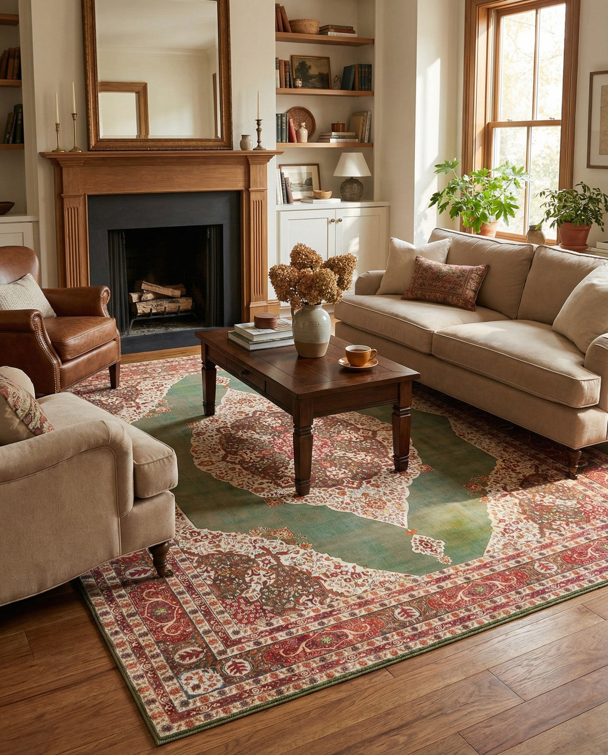Caribbean Breeze Collection Area Rug -  Windward Rectangle Green  lifestyle 58