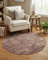 Sahara Essence Collection Area Rug - Oasis (Brown) Round Brown  lifestyle 47