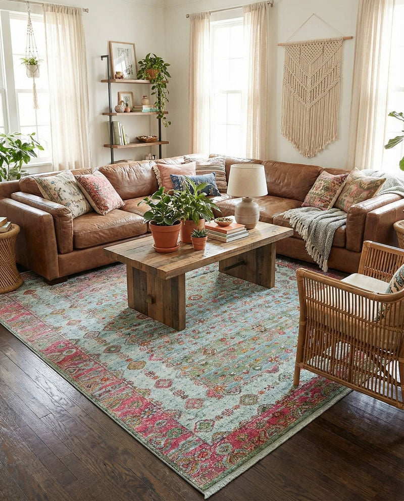 Caribbean Breeze Collection Area Rug -  Juniper Rectangle Blue  lifestyle 17