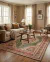 Caribbean Breeze Collection Area Rug -  Windward Rectangle Green  lifestyle 36