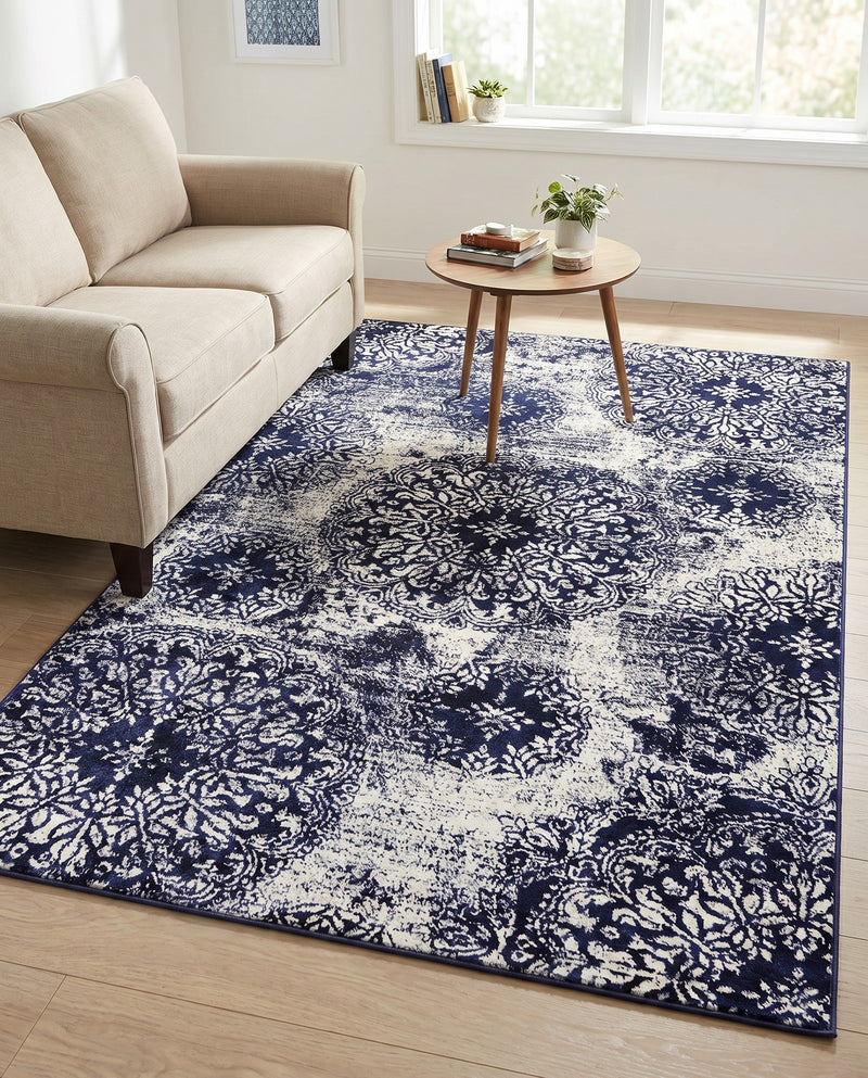 Riviera Elegance Collection Area Rug -  Monaco (Navy Blue) Rectangle Navy Blue  lifestyle 21