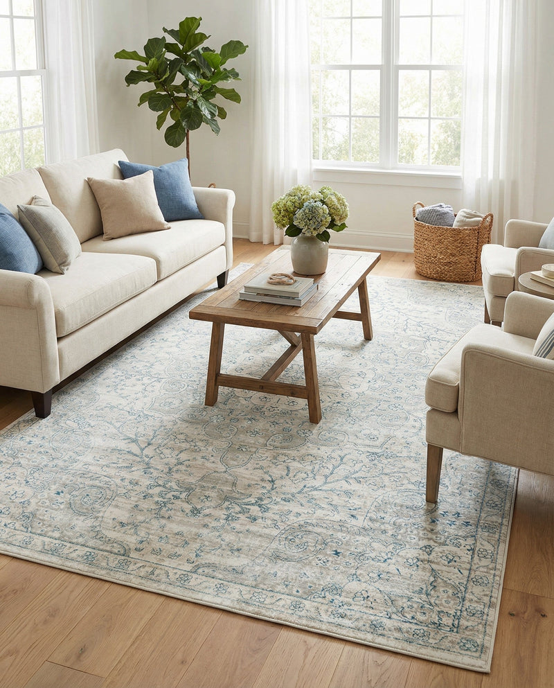 Coastal Haven Collection Area Rug - Seabreeze (Gray) Rectangle Gray  lifestyle 14