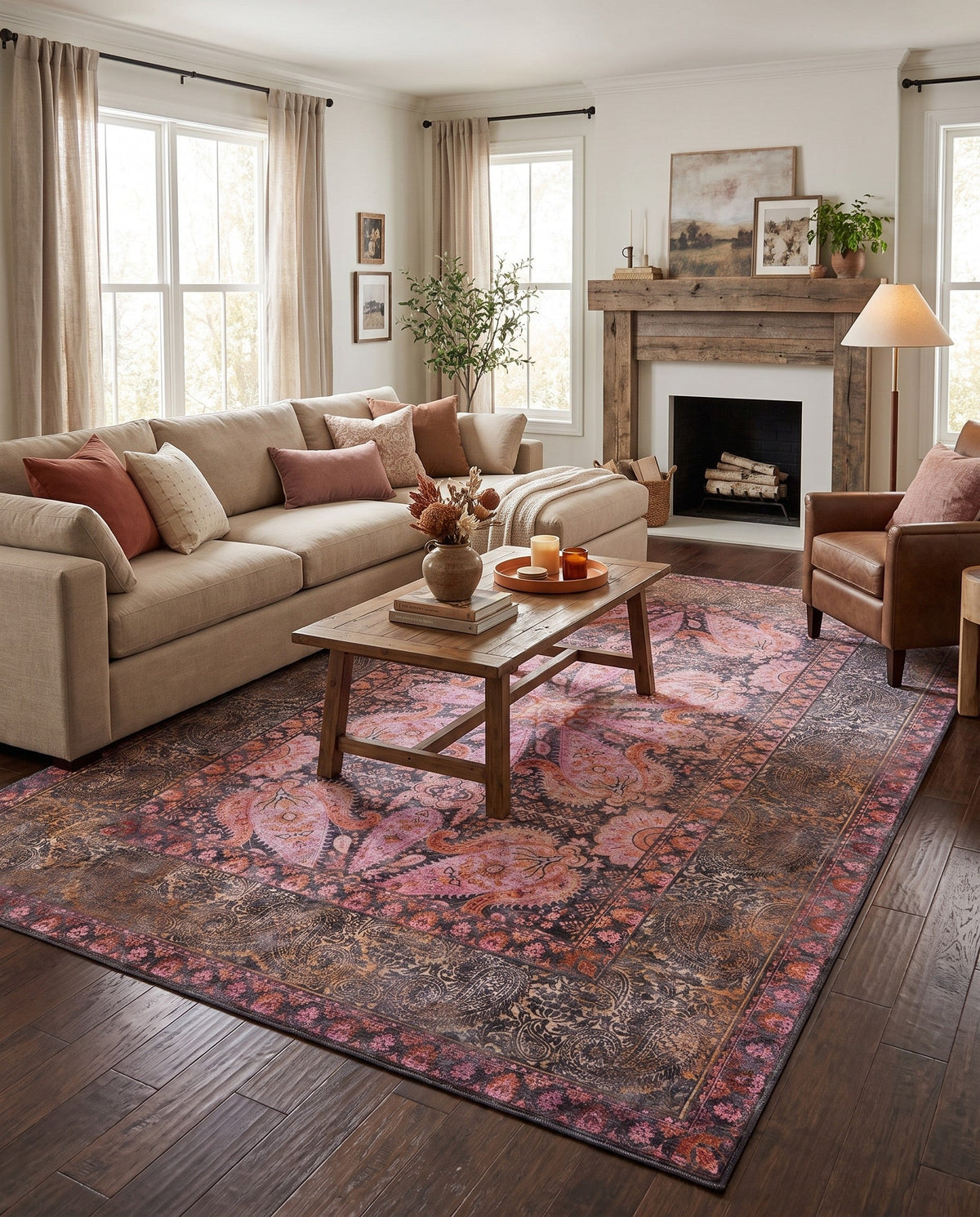 Maranta Collection Area Rug - Paramaribo Rectangle Pink  lifestyle 19