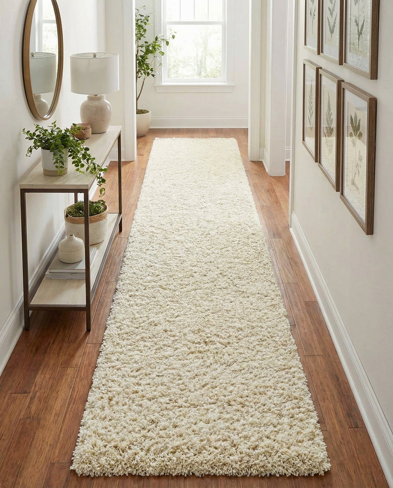 Plush Oasis Collection Area Rug - Serenity (Pure Ivory) Runner Pure Ivory  lifestyle 42