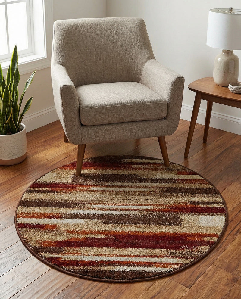 Autumn Meadow Collection Area Rug -  Duskridge Round Multi  lifestyle 75