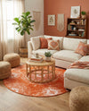Riviera Elegance Collection Area Rug -  Monaco (Orange) Round Orange  lifestyle 68