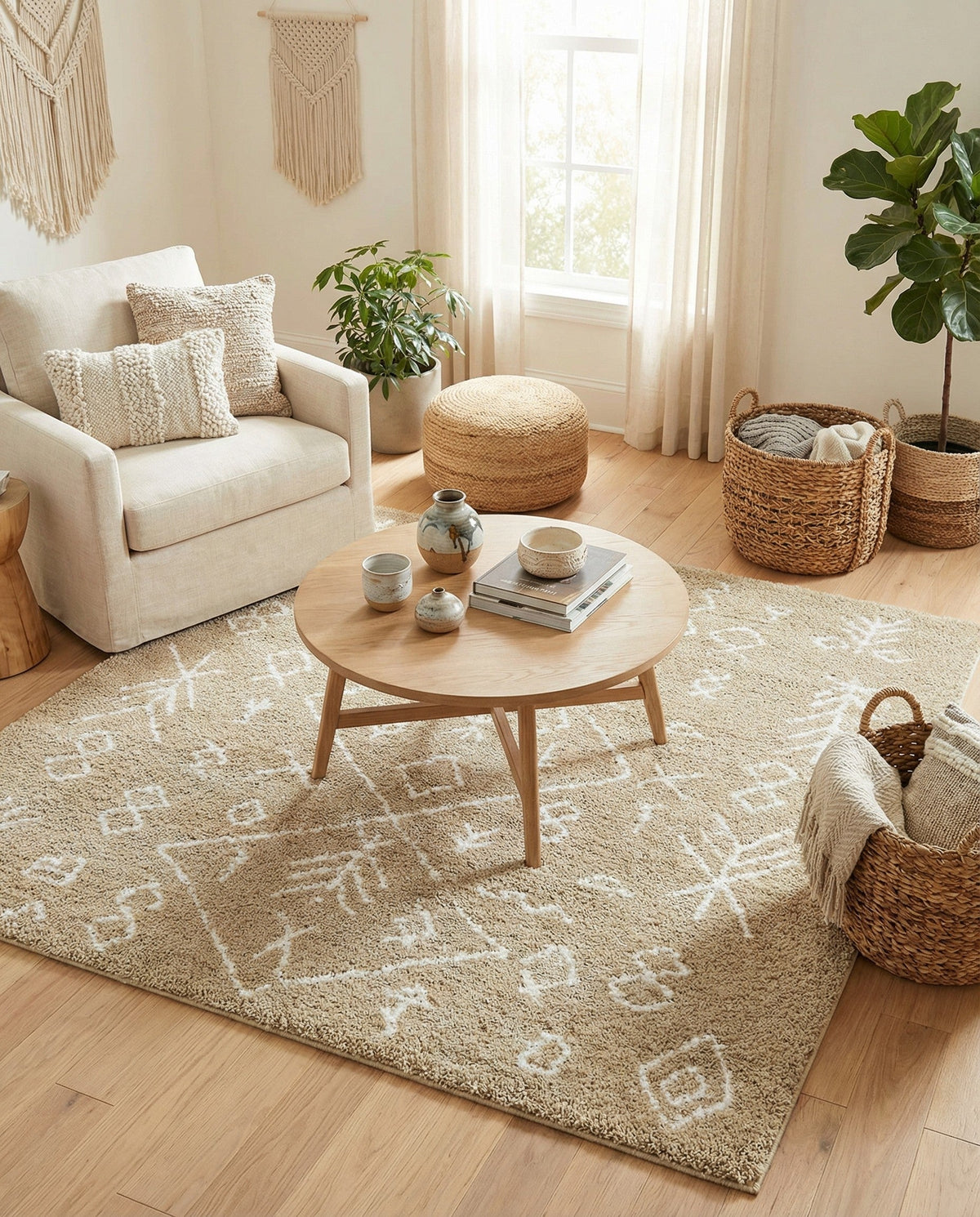 Casablanca Comfort Collection Area Rug - Sahara Square Taupe  lifestyle 78