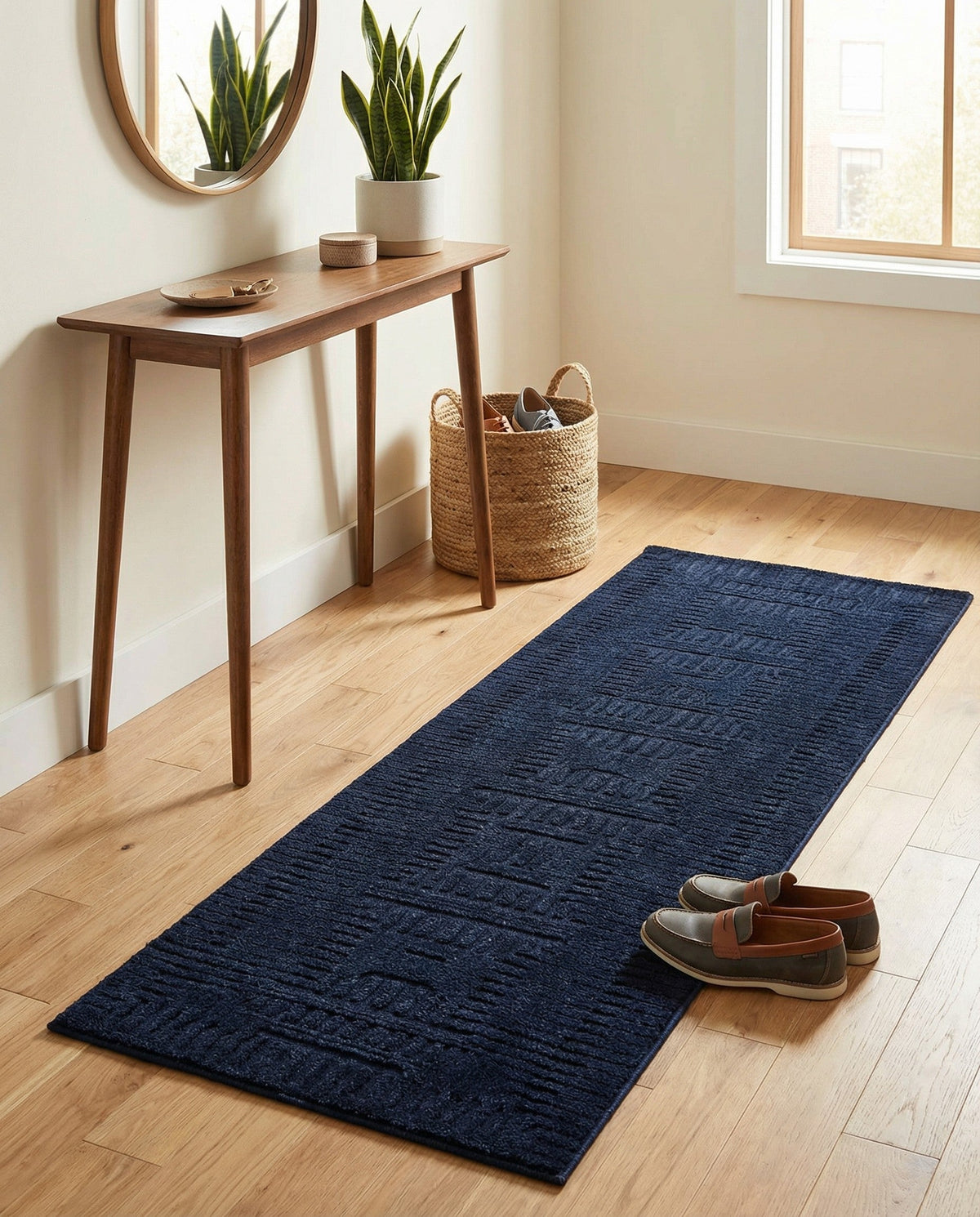 Haven Tapestry Collection Area Rug -  TranquilGlade Runner Inkwell Blue  lifestyle 58