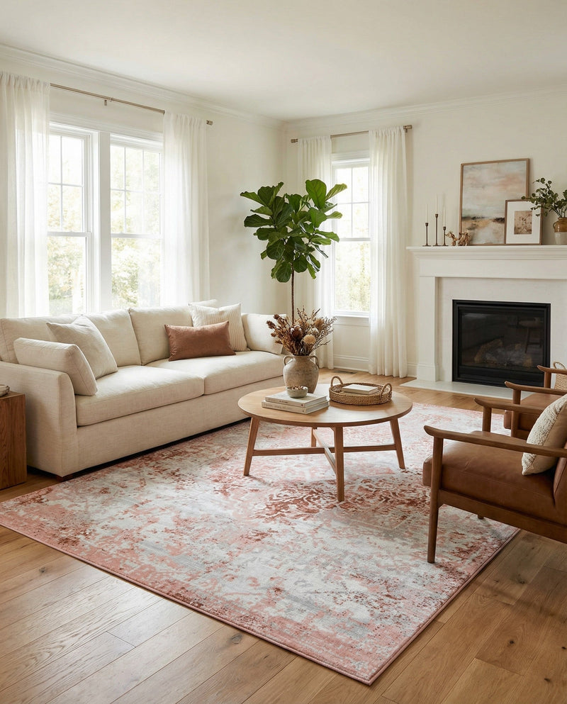 Aegean Elegance Washables Collection Area Rug -  Serifos Rectangle Rose Pink  lifestyle 26