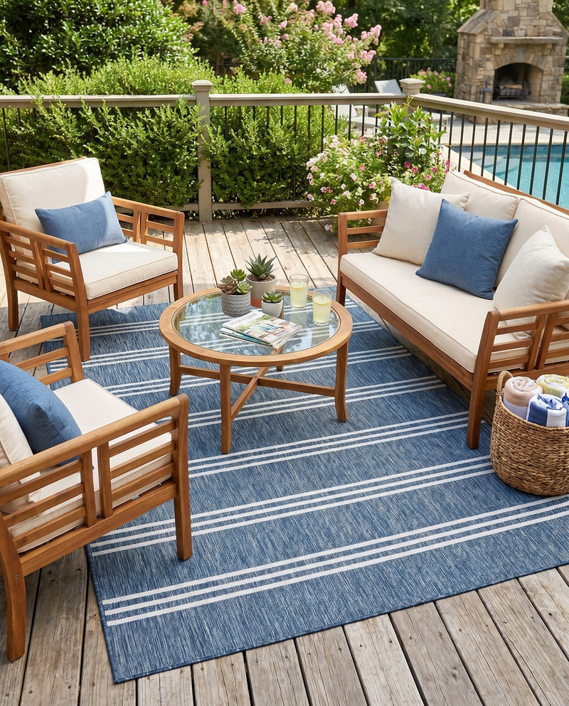 Urban Oasis Rugs Collection Area Rug -  District (Blue) Rectangle Blue  lifestyle 14