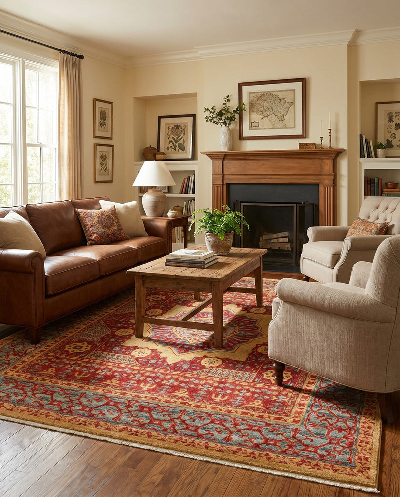 Ottoman Elegance Collection Area Rug -  Cappadocia Rectangle Red  lifestyle 12