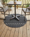 Garden Lattice Charm Collection Area Rug -  Pergola (Charcoal) Round Charcoal  lifestyle 58