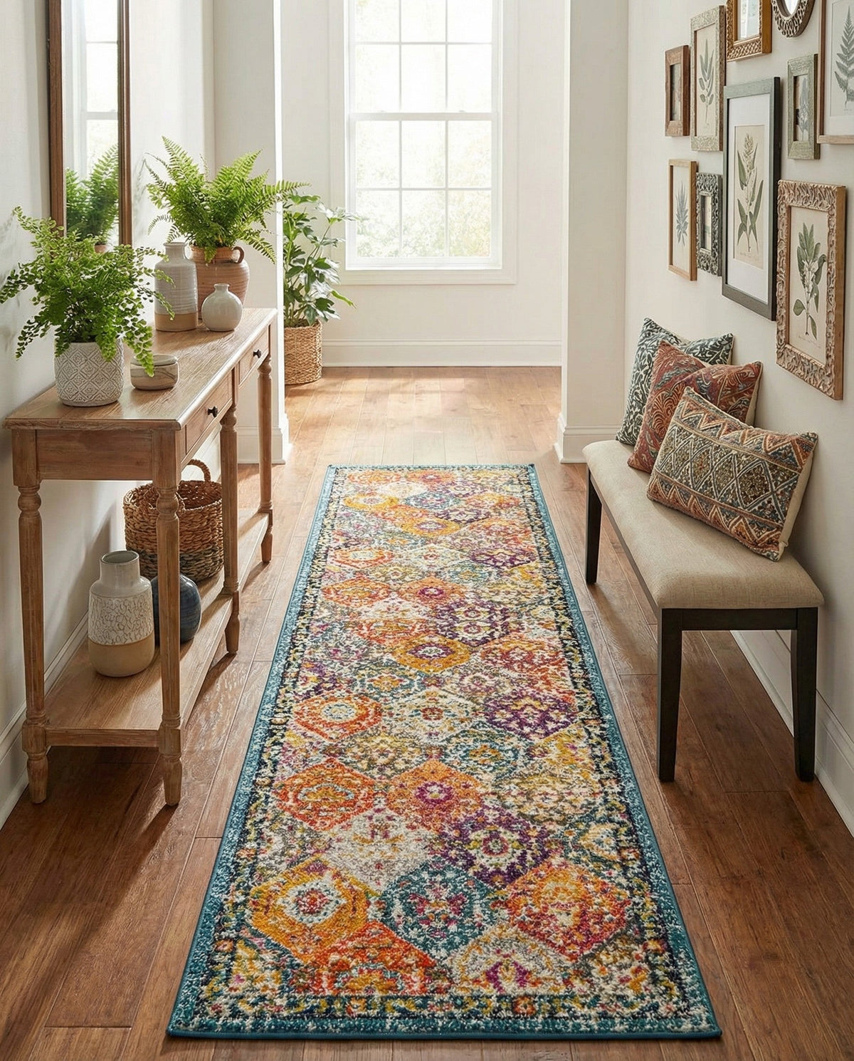 Brighton Terrace Collection Area Rug -  Rottingdean (Multi) Runner Multi  lifestyle 75